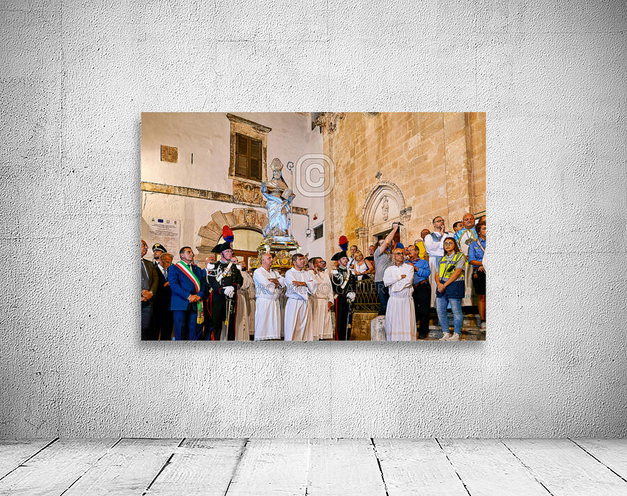 Apulia Puglia Italy. Ostuni. Festival of Saint Orontius. Procession with the statue of the Saint Wall Preview