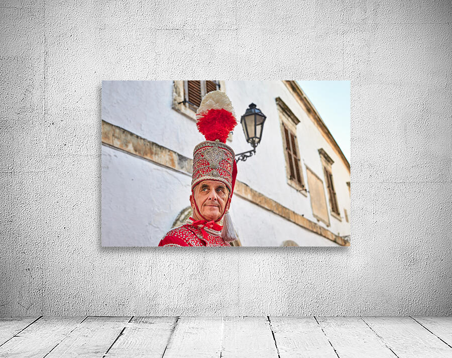 Apulia Puglia Italy. Ostuni. Festival of Saint Orontius. The cavalcata a procession of horses in the streets of the town Wall Preview