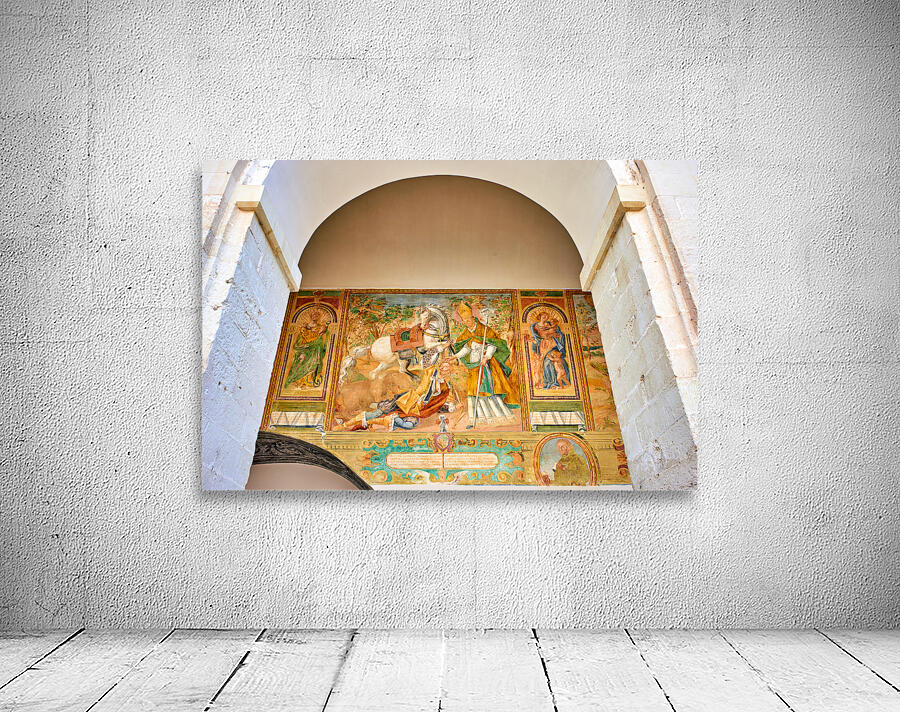 Salento. Apulia Puglia Italy. Galatina. Santa Caterina dAlessandria church. Frescoes in the cloister Wall Preview