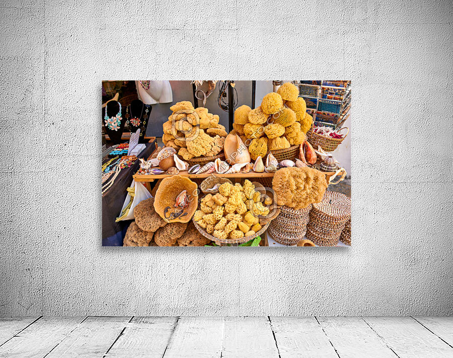 Salento. Apulia Puglia Italy. Gallipoli. Natural sea sponges Wall Preview