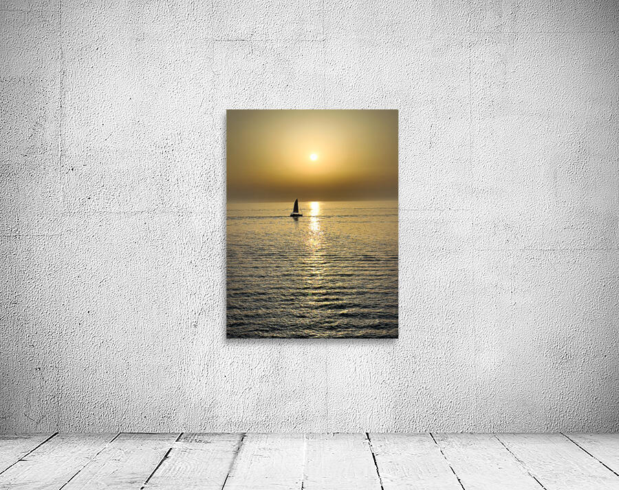 Gallipoli Puglia Salento Italy. Sailing boat at sunset Wall Preview