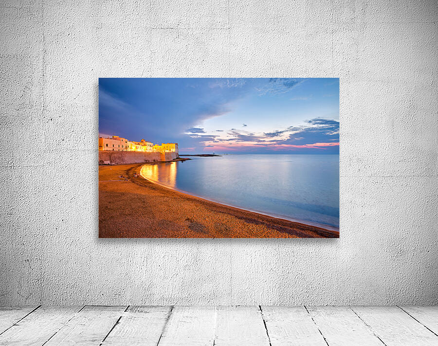 Salento. Apulia Puglia Italy. Gallipoli. Sunset on the waterfront Wall Preview