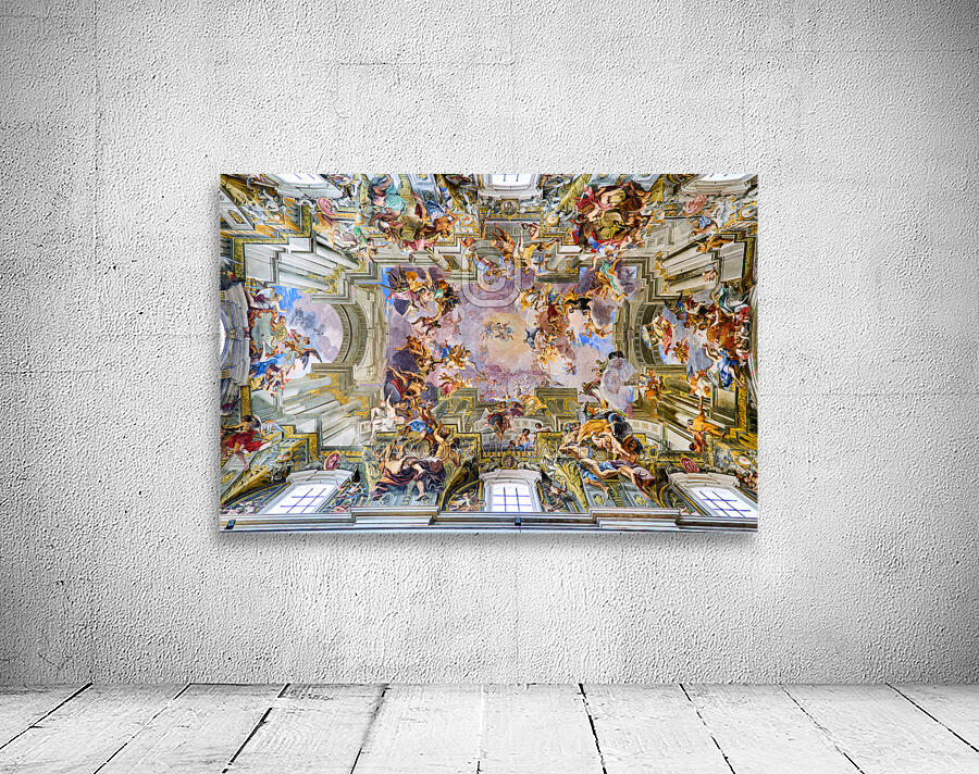 Rome Lazio Italy. The Church of St. Ignatius of Loyola at Campus Martius. Andrea Pozzos painted ceiling Wall Preview