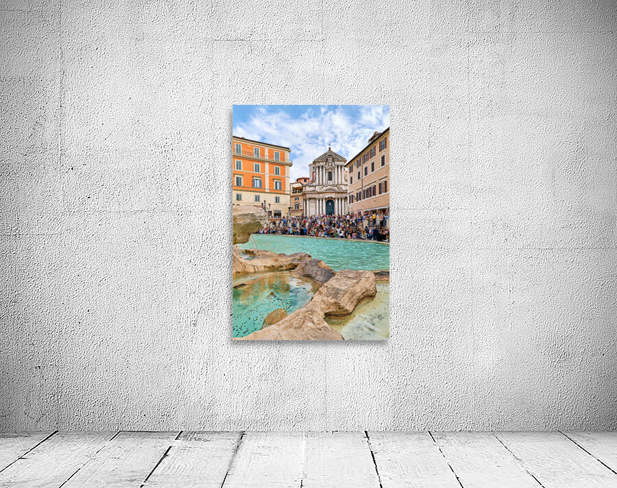 Rome Lazio Italy. Crowd of people at Trevi Fountain Wall Preview