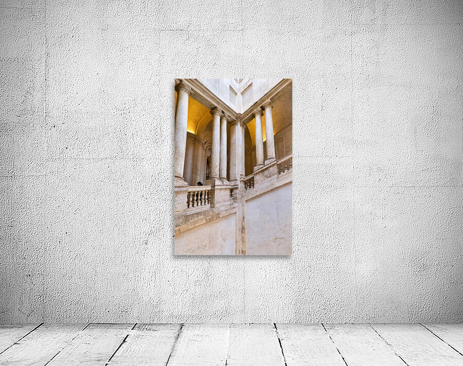 Rome Lazio Italy. The Galleria Nazionale dArte Antica or National Gallery of Ancient Art an art museum in Palazzo Barberini. Square staircase by Bernini Wall Preview