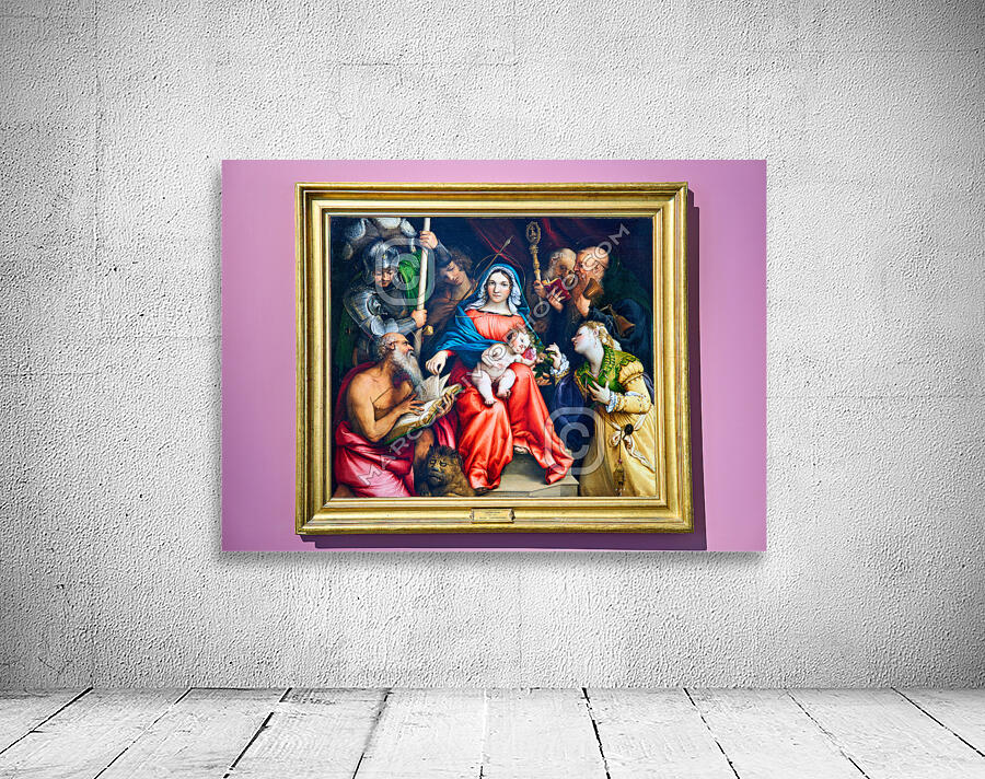 Rome Lazio Italy. The Galleria Nazionale dArte Antica or National Gallery of Ancient Art an art museum in Palazzo Barberini. Mystical Marriage of St. Catherine by Lorenzo Lotto Wall Preview