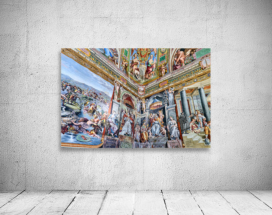 Rome Lazio Italy. The Vatican Museums in Vatican City. Raphael rooms frescoes Wall Preview