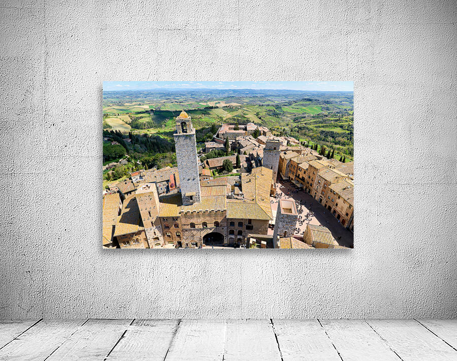 San Gimignano. Tuscany. Italy. Aerial view of the old town Wall Preview
