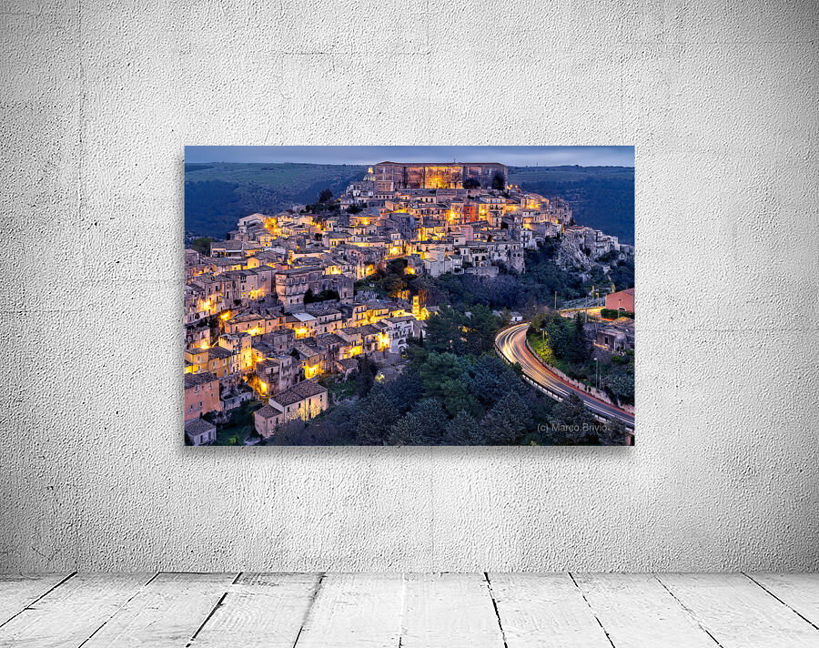 Ragusa Ibla Sicily Italy. Cityscape at sunset Wall Preview