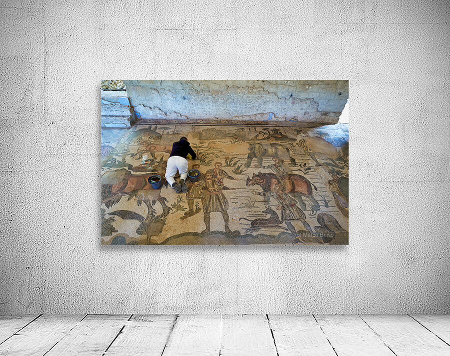 Mosaics at Villa Romana del Casale Roman Villa in Piazza Armerina Sicily Italy Wall Preview