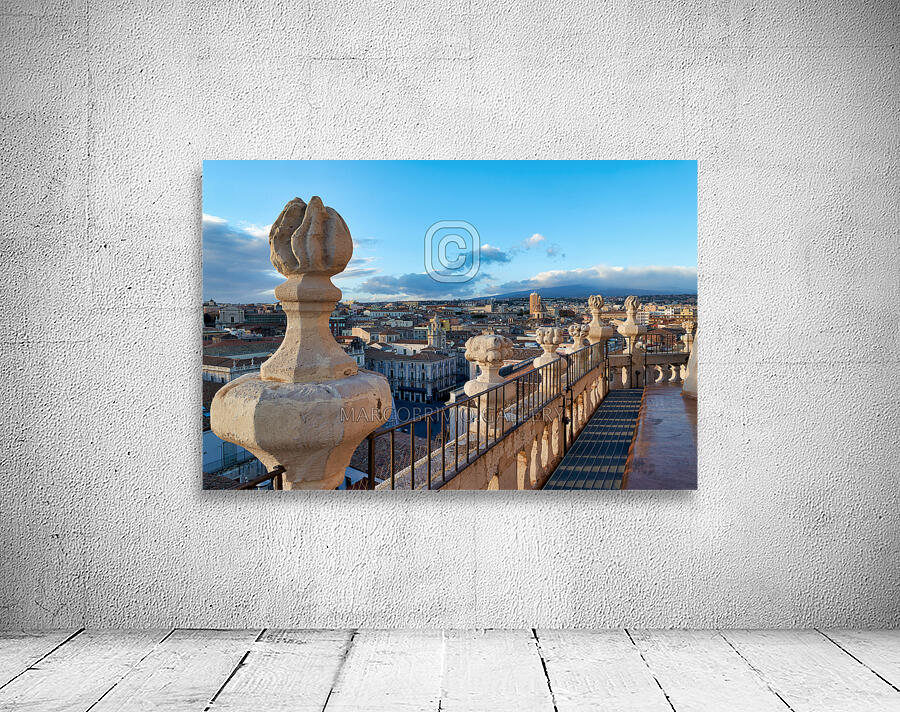 Panorama elevated view of Catania Sicily Italy Wall Preview