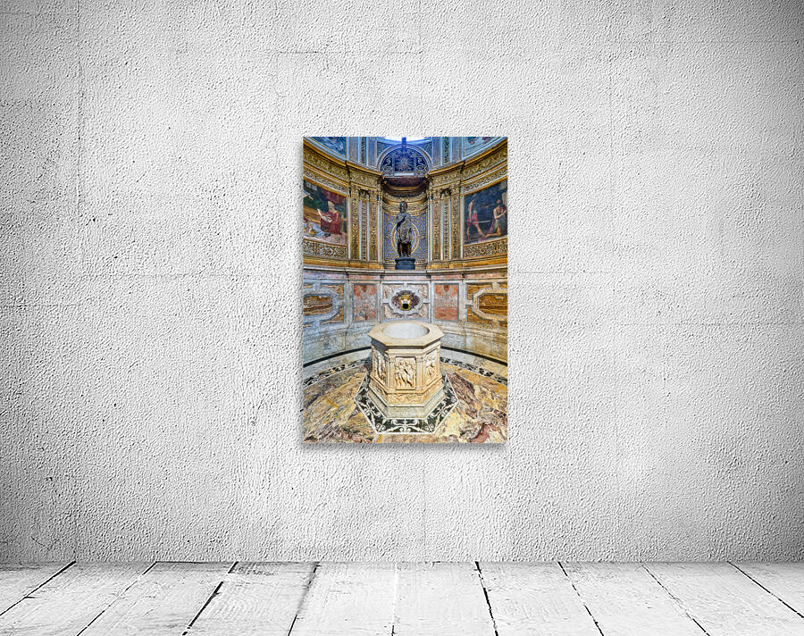 Siena Tuscany Italy. The Cathedral. Statue of San Giovanni Battista by Donatello di Siena Wall Preview