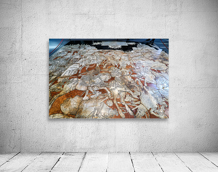 Siena Tuscany Italy. The marble mosaic floor inside the Cathedral Wall Preview