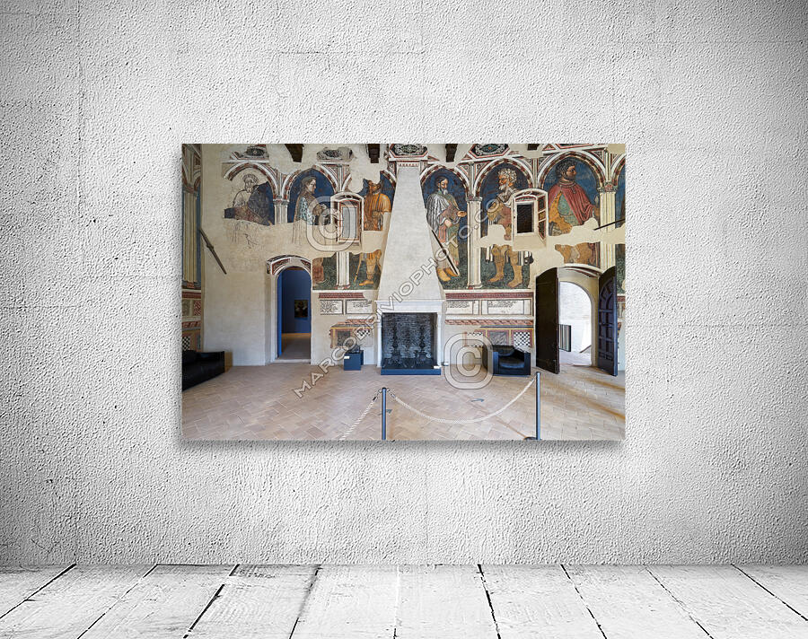 Foligno Umbria Italy. Frescoes at Trinci Palace Palazzo Trinci a patrician residence and museum. Wall Preview