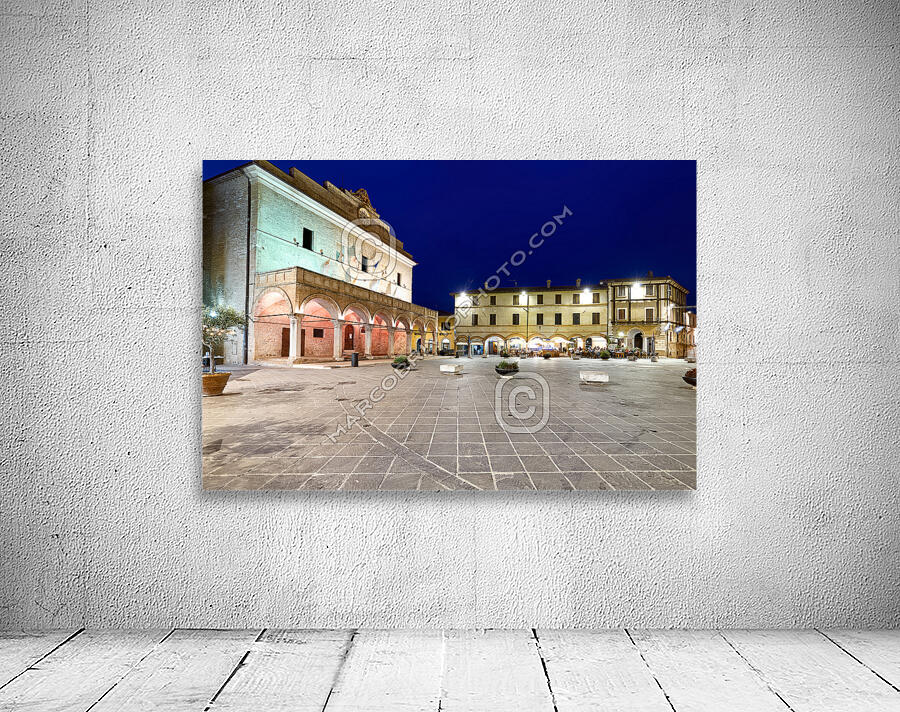 Montefalco Umbria Italy. Piazza del Comune at sunset Wall Preview