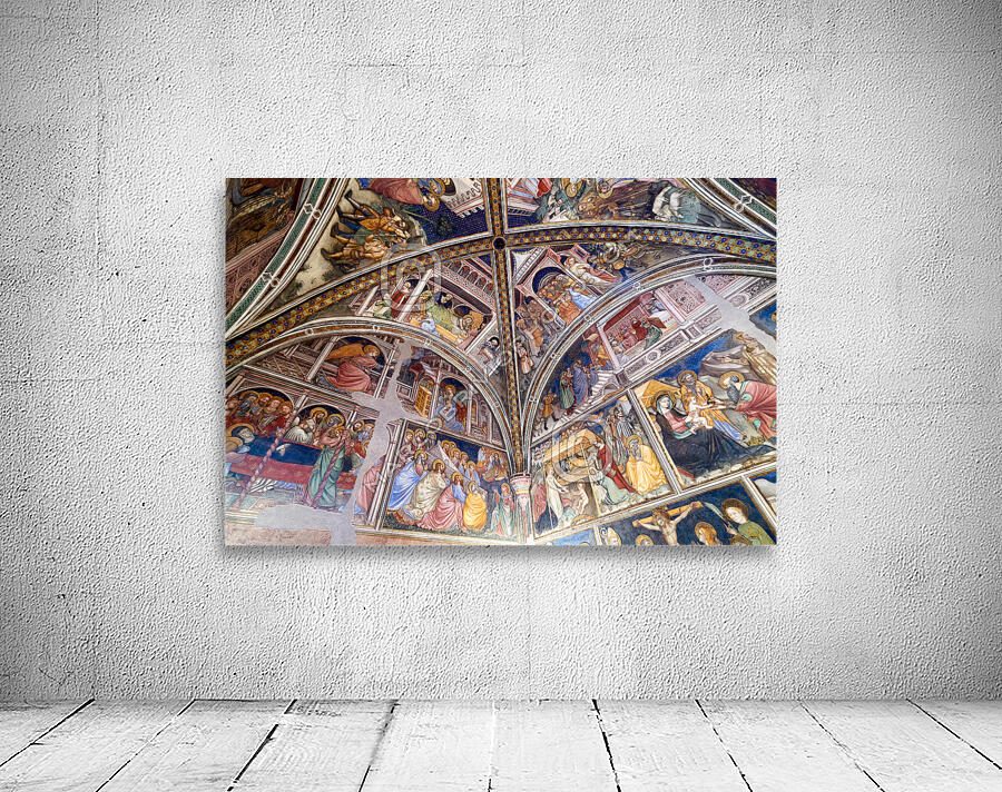 Foligno Umbria Italy. Frescoes at Trinci Palace Palazzo Trinci a patrician residence and museum. Wall Preview