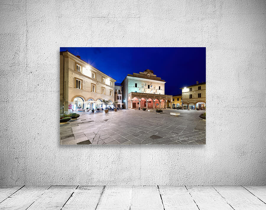 Montefalco Umbria Italy. Piazza del Comune at sunset Wall Preview