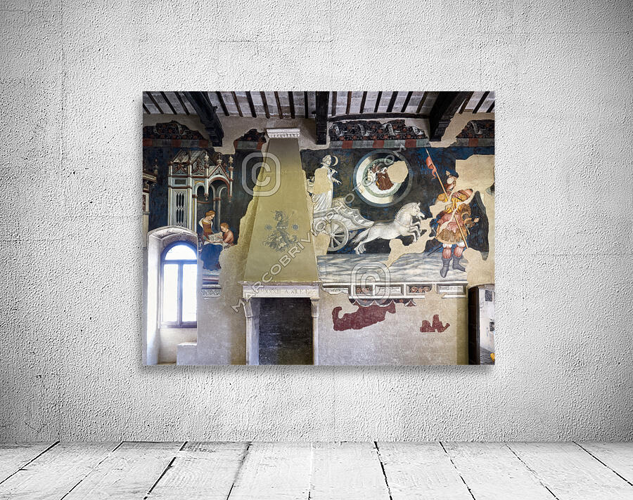 Foligno Umbria Italy. Frescoes at Trinci Palace Palazzo Trinci a patrician residence and museum. Wall Preview