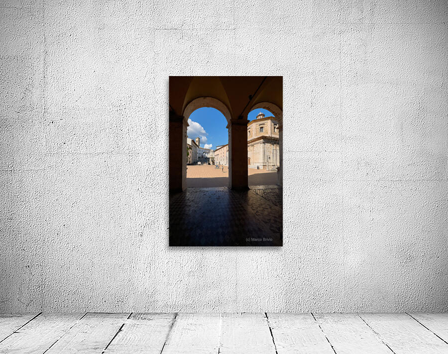 Spoleto Umbria Italy. Piazza del Duomo the theatre and Chiesa di SantEufemia Wall Preview