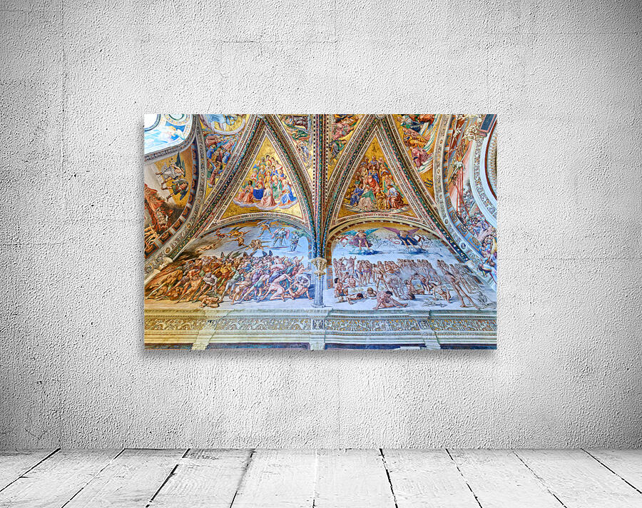 Orvieto Umbria Italy. The vault of the chapel of the Madonna di San Brizio frescoed by Fra Angelico and Benozzo Gozzoli Wall Preview