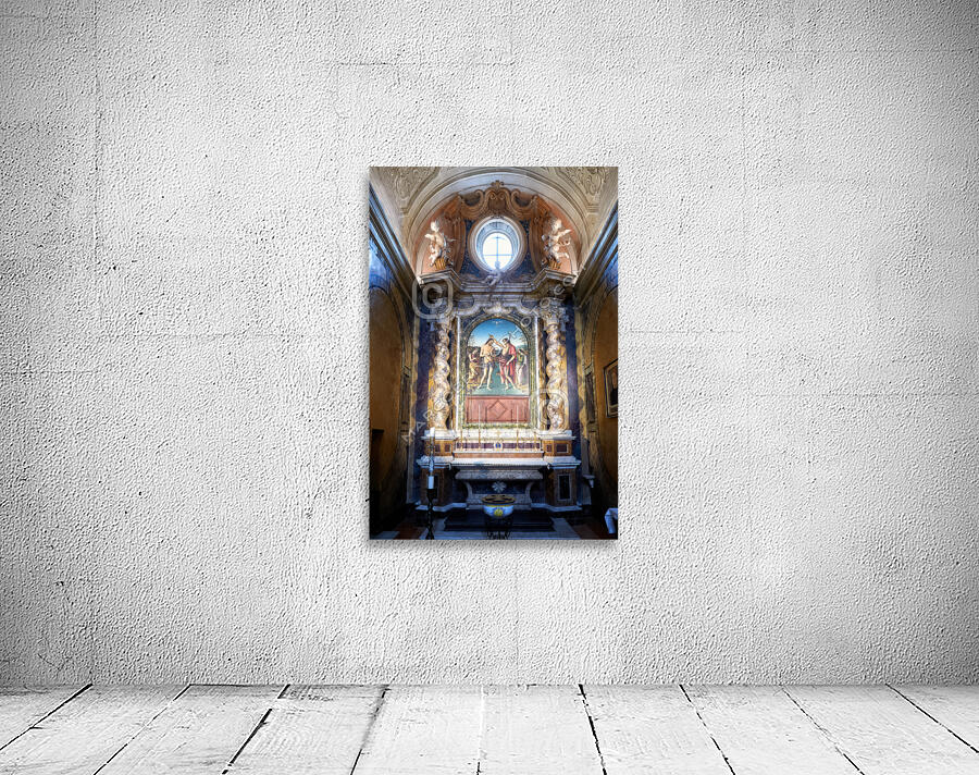 Città della Pieve Umbria Italy. The Cathedral of San Gervasio e Protasio. The Baptism of Christ by Perugino Wall Preview