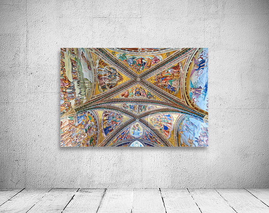 Orvieto Umbria Italy. The vault of the chapel of the Madonna di San Brizio frescoed by Fra Angelico and Benozzo Gozzoli Wall Preview