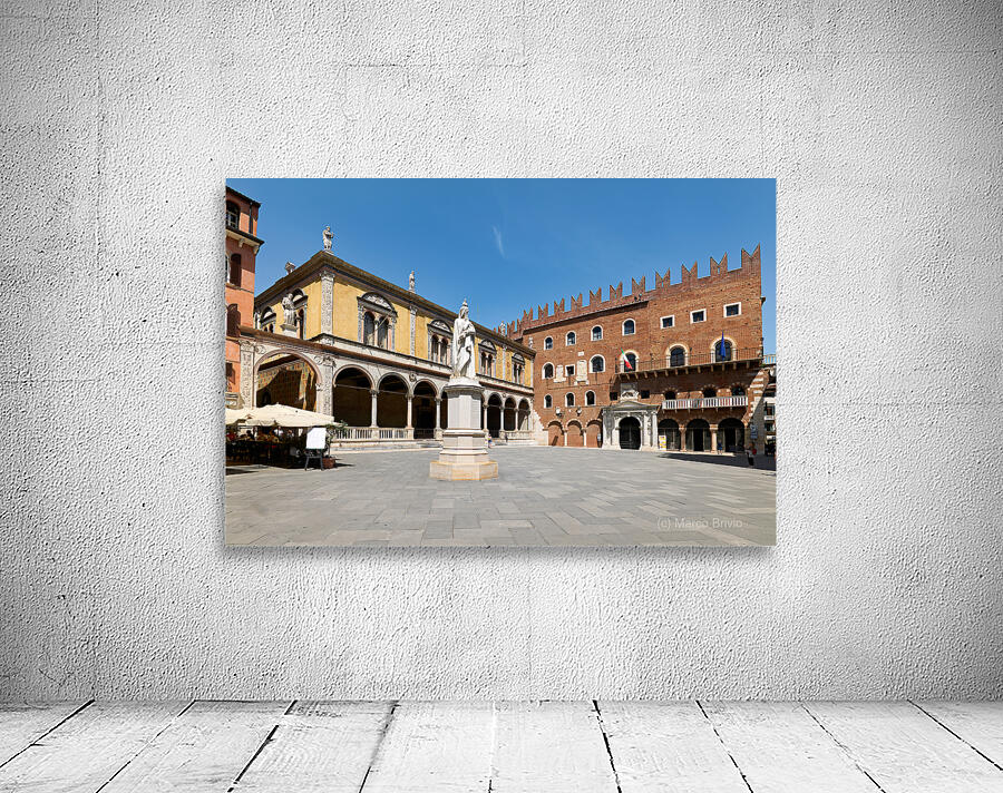 Verona Veneto Italy. Piazza dei Signori with the monument to Dante Wall Preview