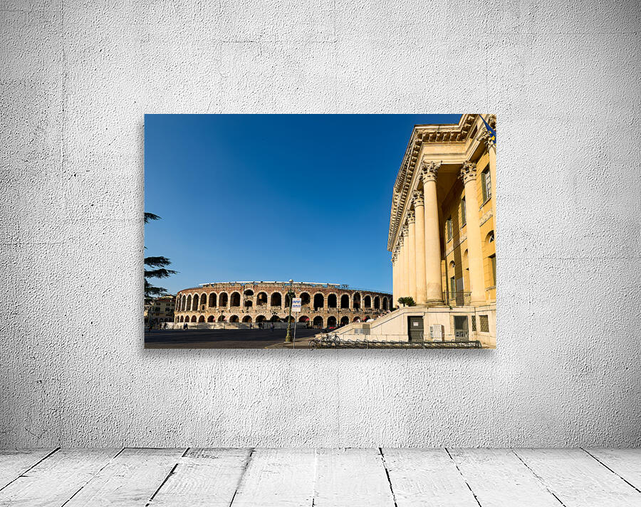 Verona Veneto Italy. The Verona Arena - Roman Amphitheatre and the Town Hall Wall Preview