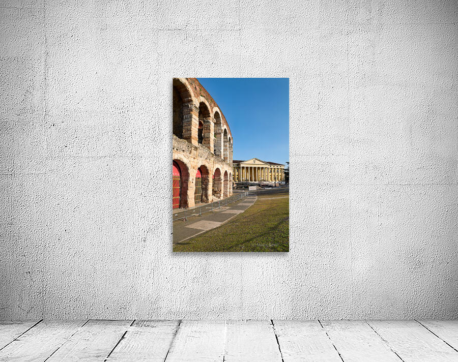 Verona Veneto Italy. The Verona Arena - Roman Amphitheatre and the Town Hall Wall Preview