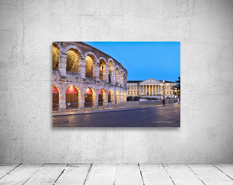 Verona Veneto Italy. The Verona Arena - Roman Amphitheatre and the Town Hall Wall Preview
