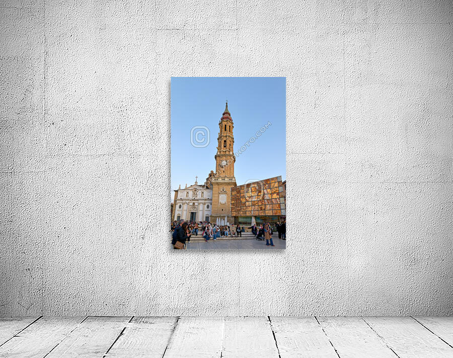 Zaragoza Spain. Cathedral of the Savior of Zaragoza. Catedral del Salvador   La Seo. Museo del Foro de Caesaraugusta Wall Preview