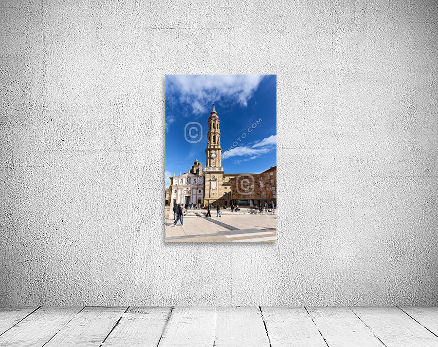 Zaragoza Spain. Cathedral of the Savior of Zaragoza. Catedral del Salvador   La Seo. Museo del Foro de Caesaraugusta Wall Preview