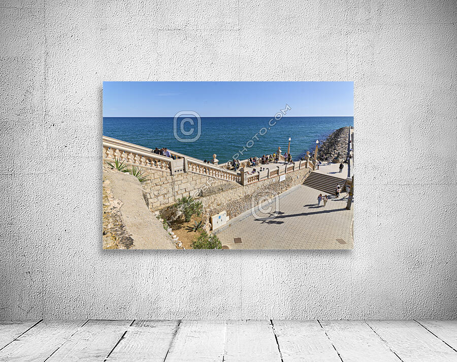 Sitges Catalunya Spain. The stairs to the Cathedral Wall Preview
