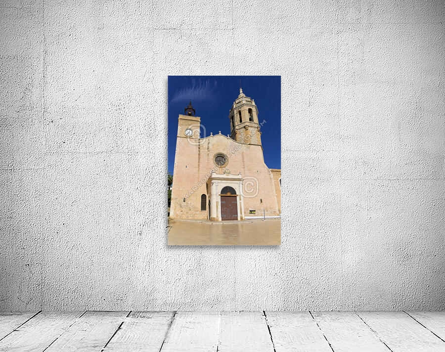 Sitges Catalunya Spain. Church esglesia de Sant Bartomeu i Santa Tecla Wall Preview