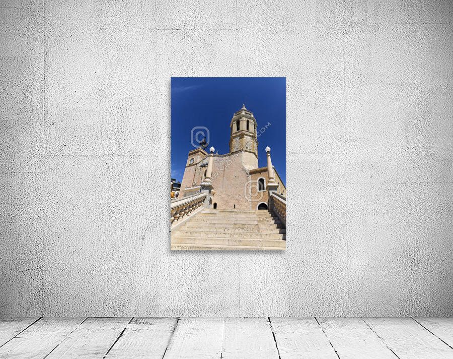 Sitges Catalunya Spain. Church esglesia de Sant Bartomeu i Santa Tecla Wall Preview