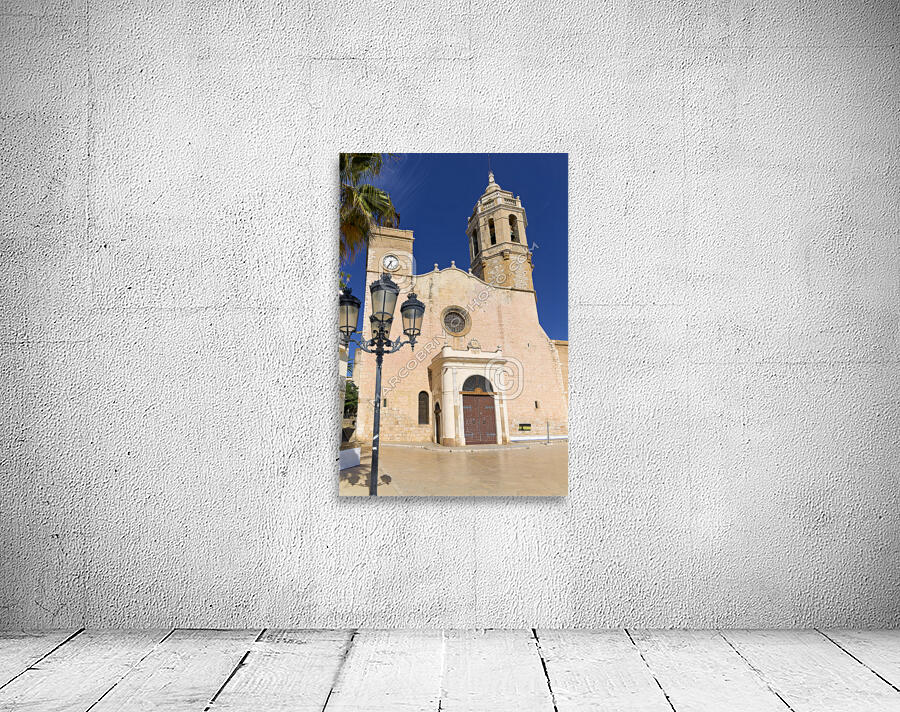 Sitges Catalunya Spain. Church esglesia de Sant Bartomeu i Santa Tecla Wall Preview