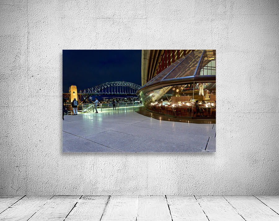 Sydney Opera House and Harbour Bridge at night. Wall Preview