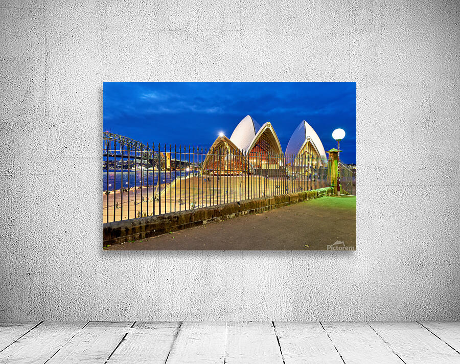 Sydney Opera House and Harbour Bridge at dusk. Wall Preview
