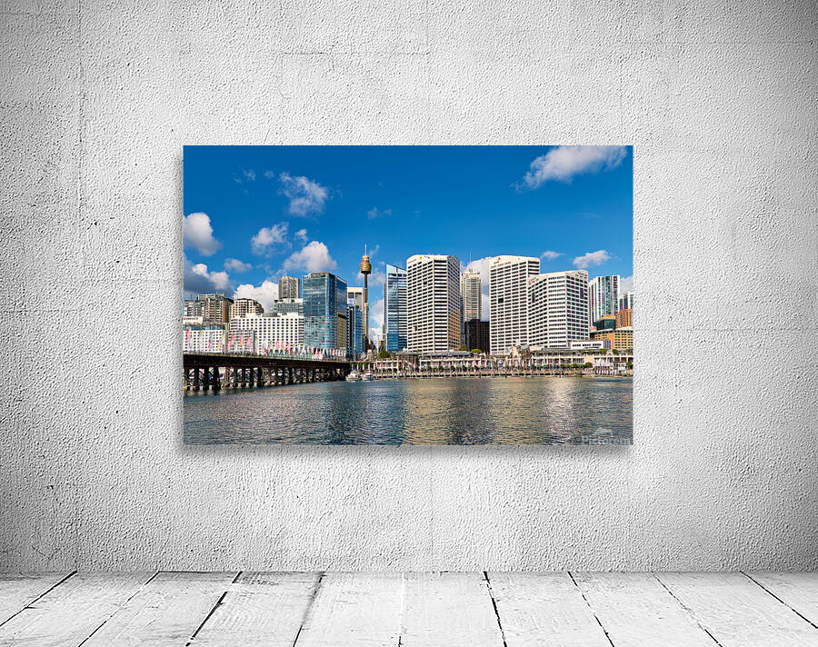Sydney Harbour skyline with bridge and boats. Wall Preview