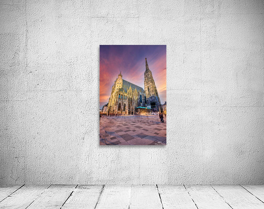 St. Stephens Cathedral Vienna at vibrant sunset. Wall Preview