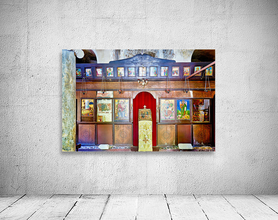 Old church interior with icons and altar in quiet setting Wall Preview