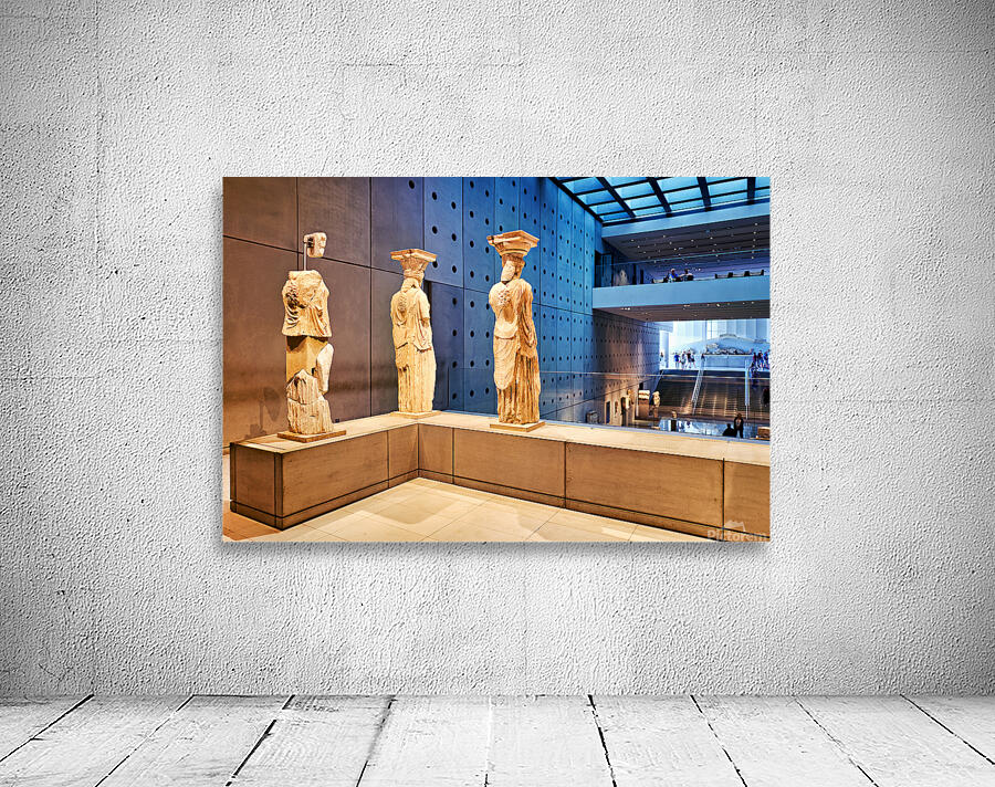 Caryatids on display at Acropolis Museum in Athens Greece Wall Preview