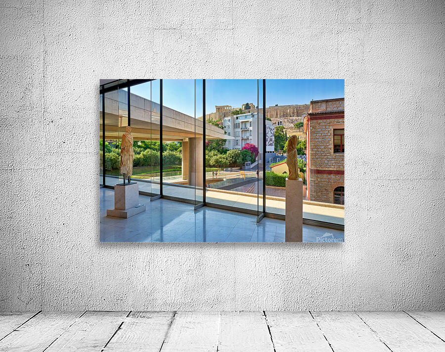 View of the acropolis from the acropolis museum in athens greece Wall Preview