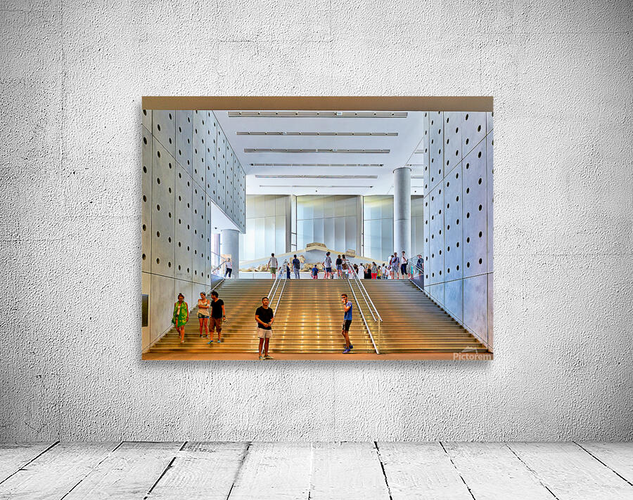 People walk around the Acropolis Museum in Athens Greece Wall Preview
