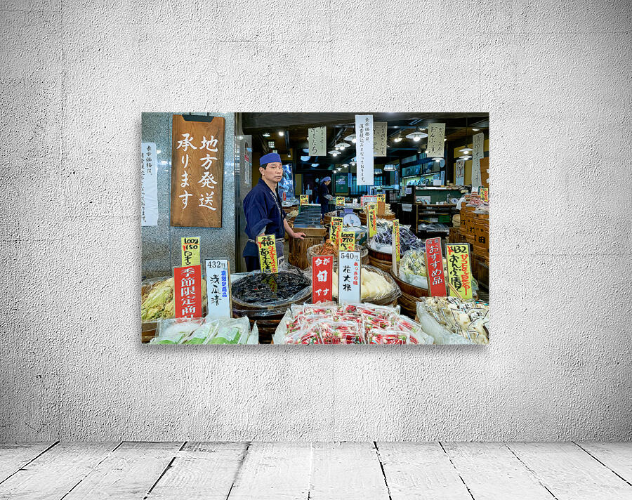 Vendors and products at Kyotos Nishiki Market Wall Preview