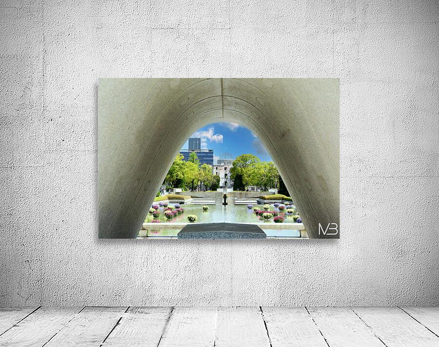 Hiroshima Peace Memorial Park view from the arch structure Wall Preview