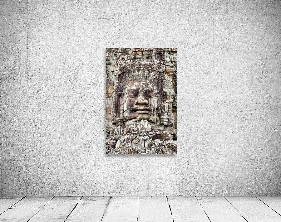 Ancient Khmer stone face Bayon temple. Wall Preview