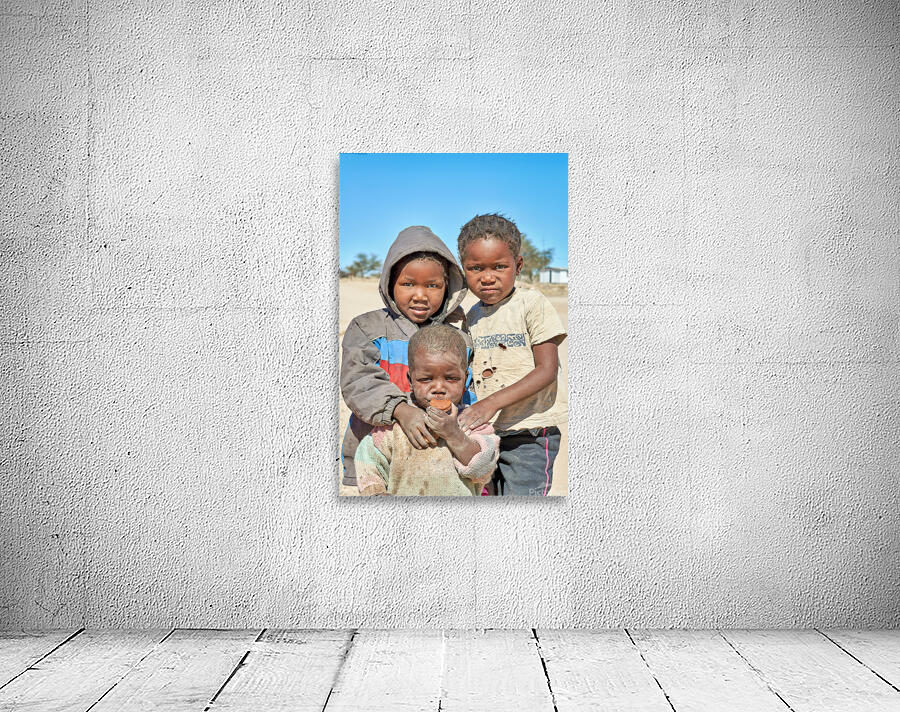 Portrait of children in Damaraland village in Namibia Wall Preview