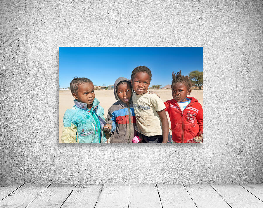 Group of children in Damaraland Namibia on a sunny day Wall Preview