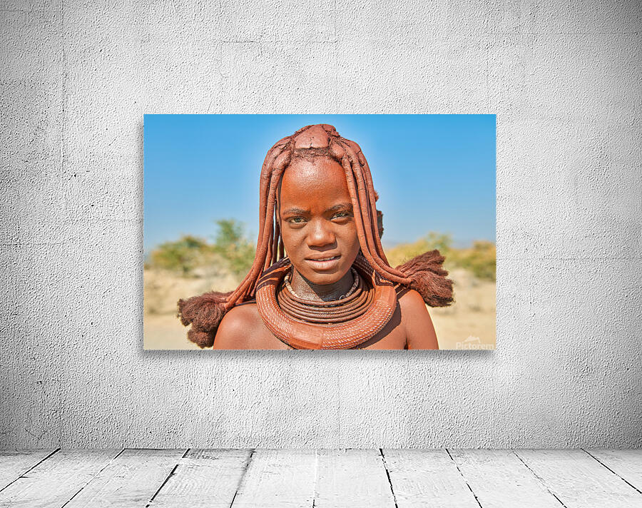 Portrait of a Himba woman in Namibias Kunene region Wall Preview